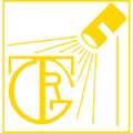 logo toneelvereniging transparant en goudkleurig